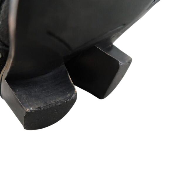 AllSaints Shoes Womens 40 Bootie Harness Leather Block Heel Fashion Slip On Boot - Picture 15 of 16